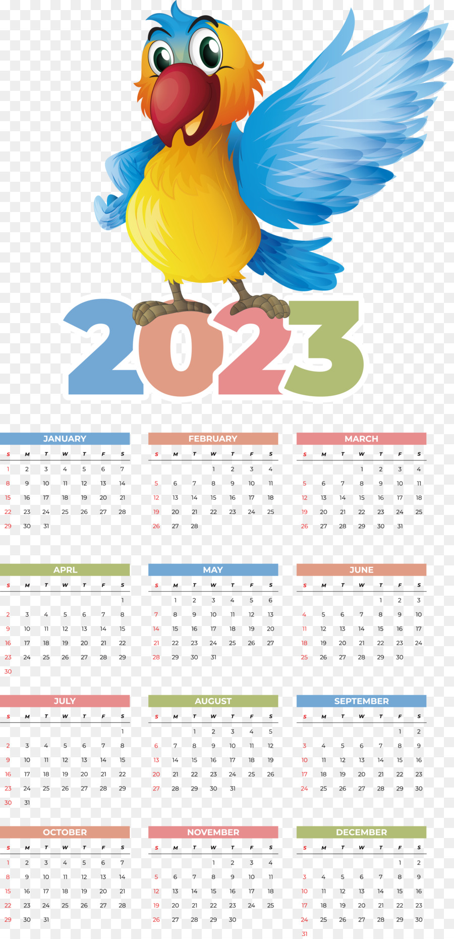 Calendario 2023，Año PNG