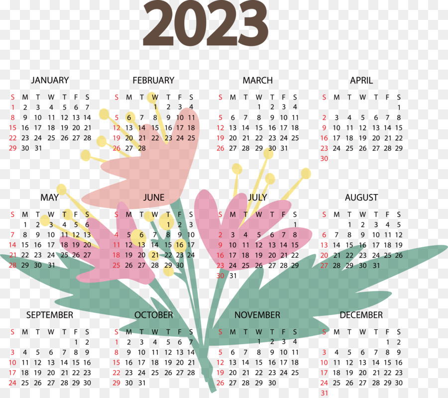 Calendario 2023，Año PNG