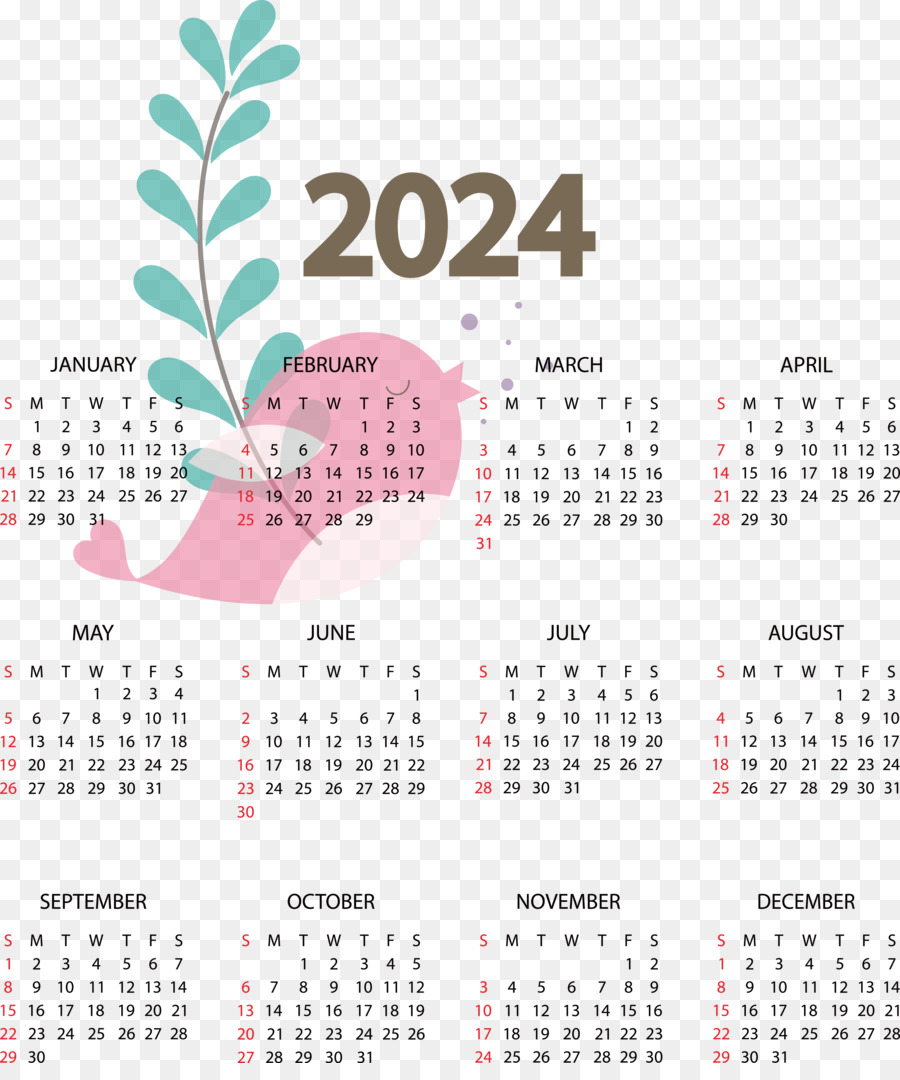 Calendario 2024，Fechas PNG