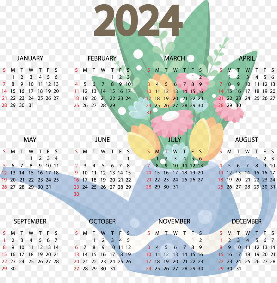 Calendario 2024，Calendario PNG