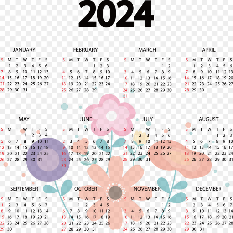 Calendario 2024，Conejito PNG