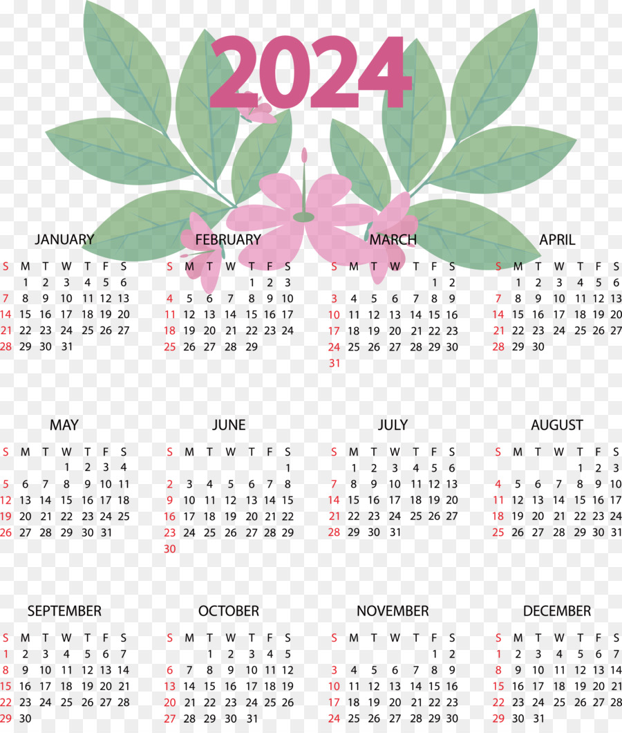 Calendario 2024，Fechas PNG