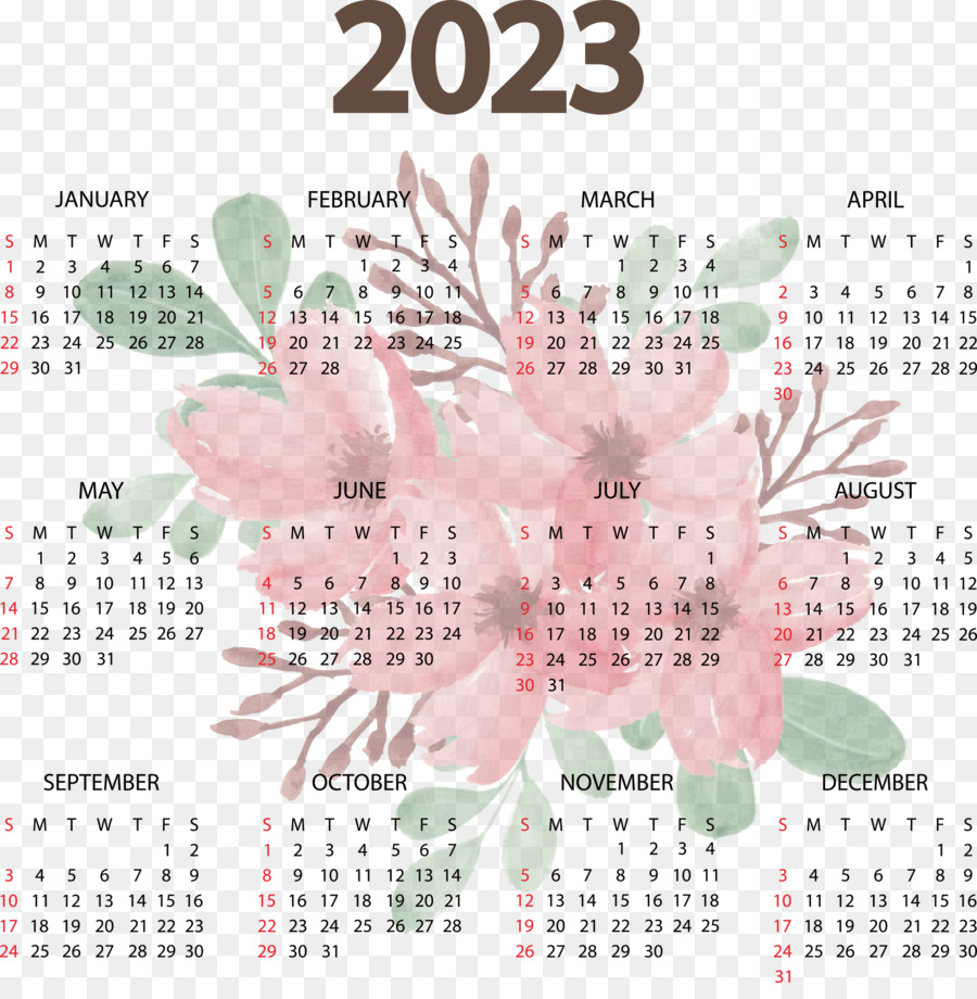 2023 Año Nuevo，Calendario PNG