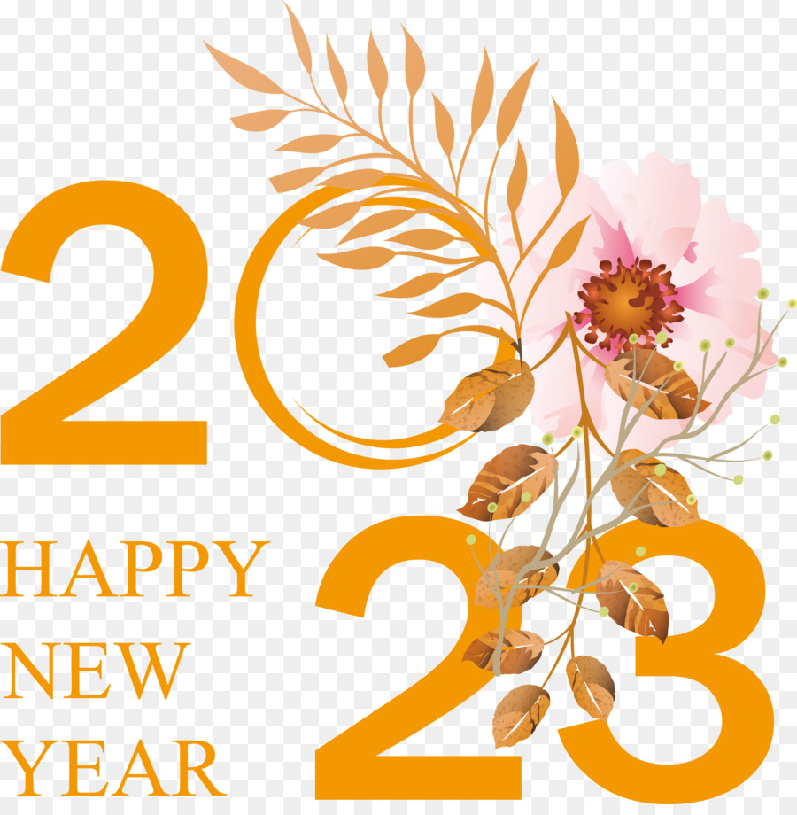 Feliz Año Nuevo，Flores PNG