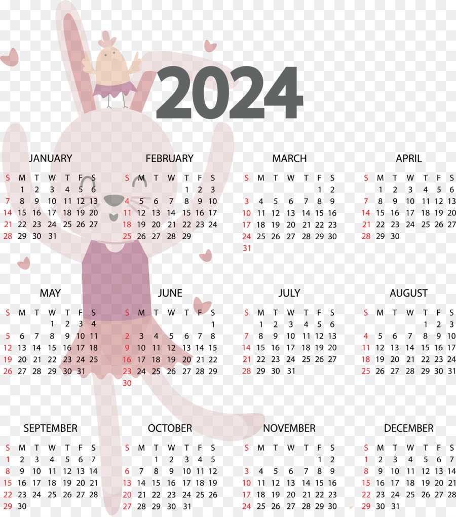 Calendario 2024，Fechas PNG