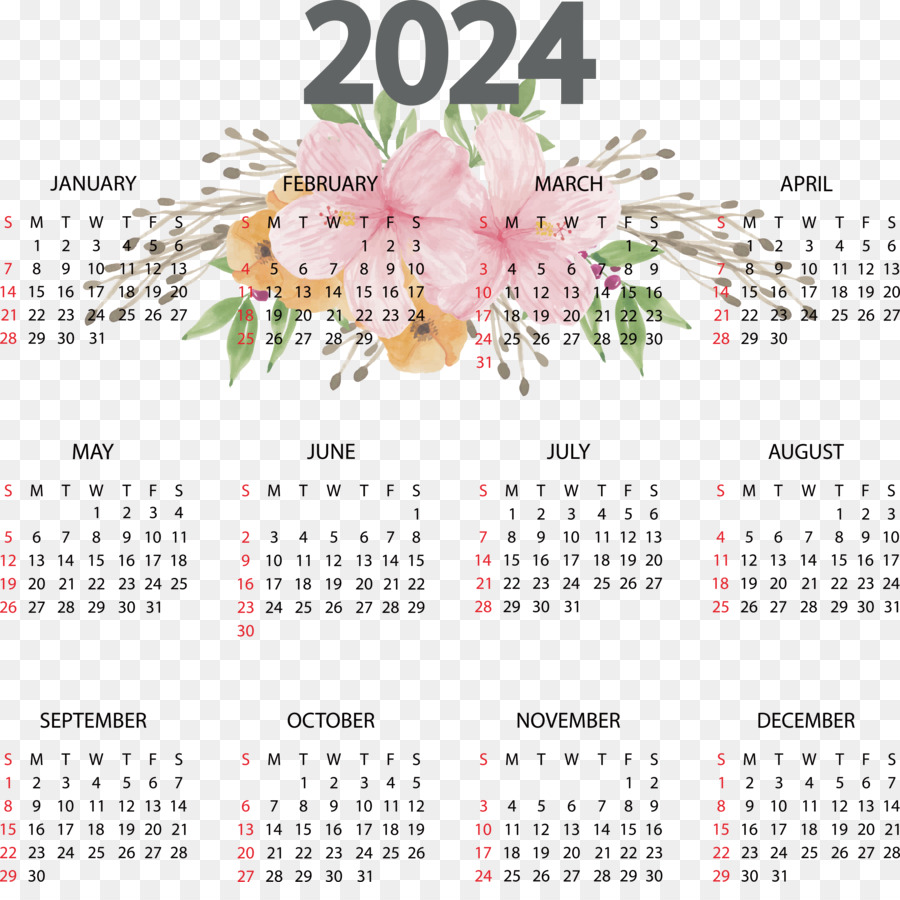 Calendario 2024，Fechas PNG