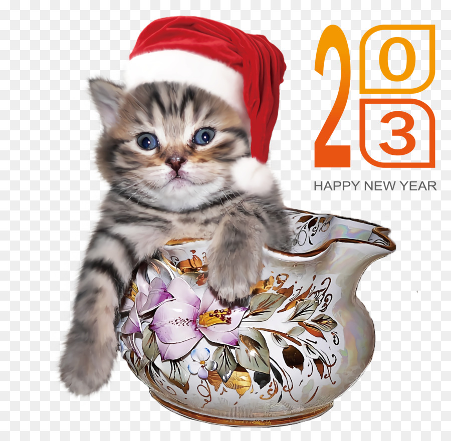 Feliz Año Nuevo 2023，Gatito PNG