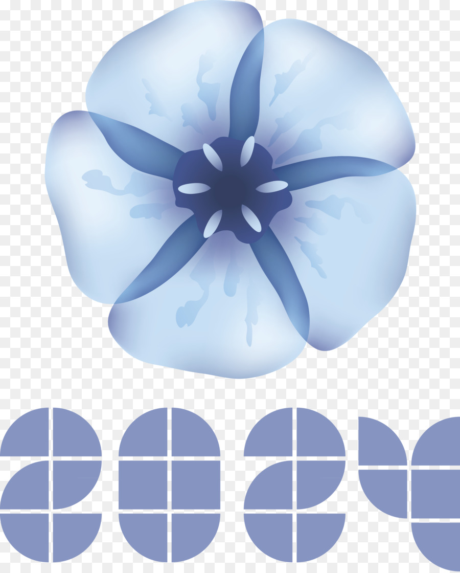 Flor，Azul PNG