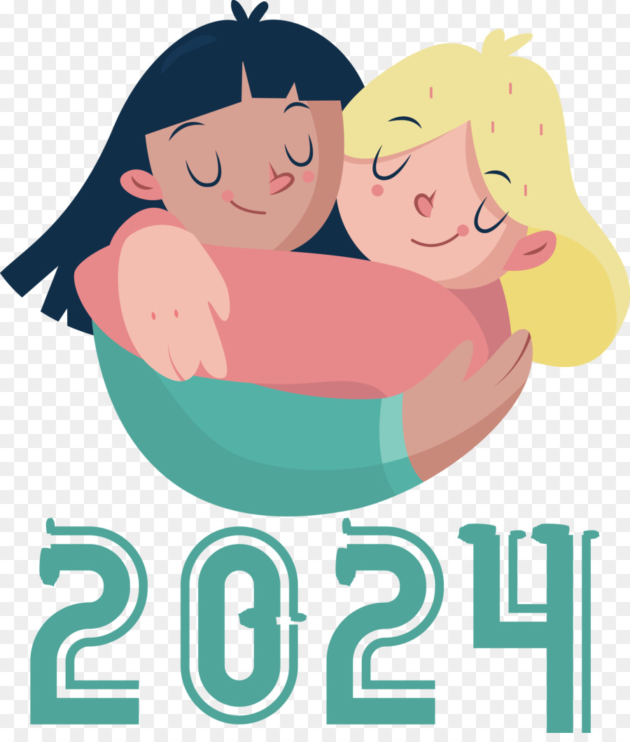 Abrazando Personajes，2024 PNG