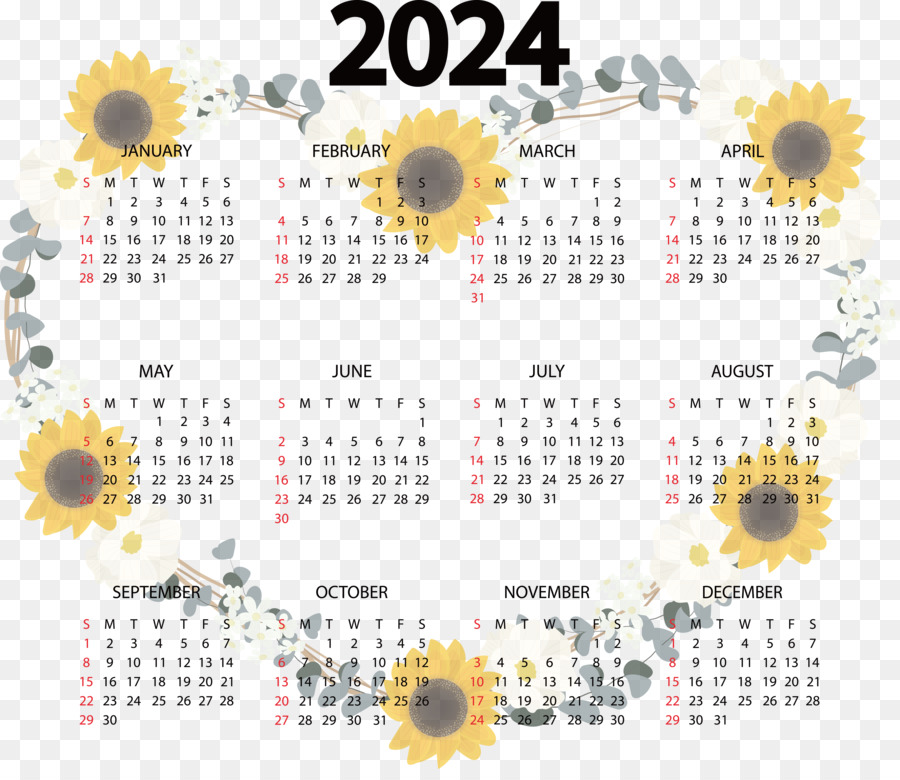 Calendario 2024，Año PNG