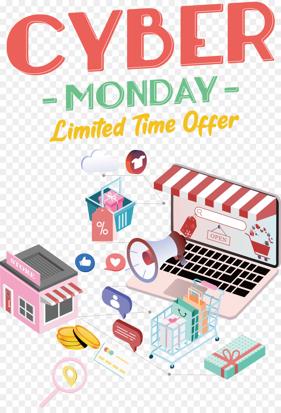 El Cyber Monday，Oferta Por Tiempo Limitado PNG