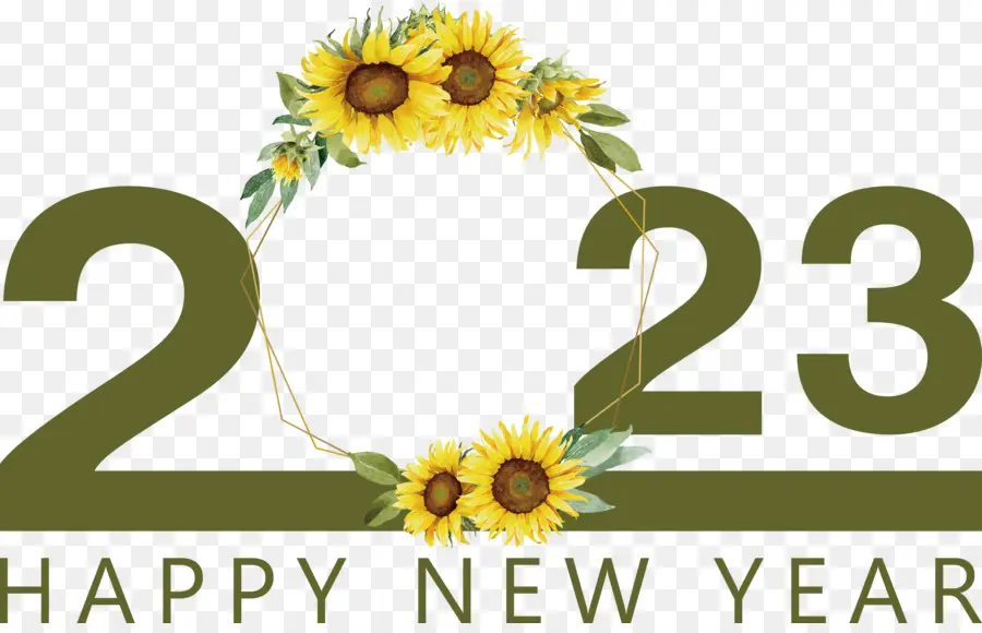 2023 Año Nuevo，Girasoles PNG