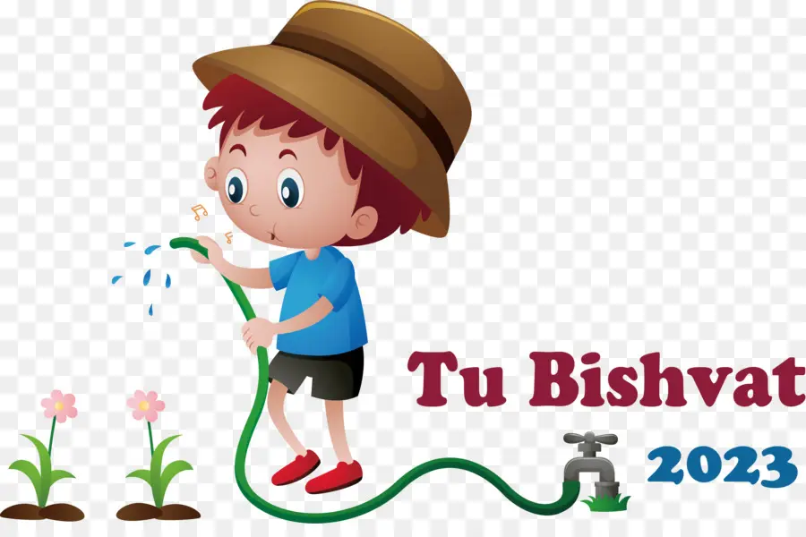 Tu Bishvat，Niño Regando Plantas PNG