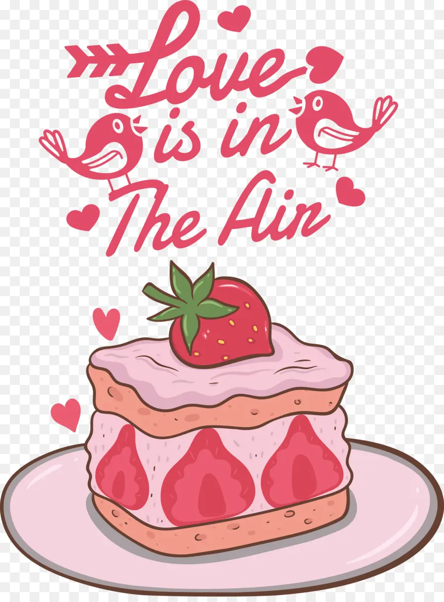 Día De San Valentín，Pastel De Fresa PNG