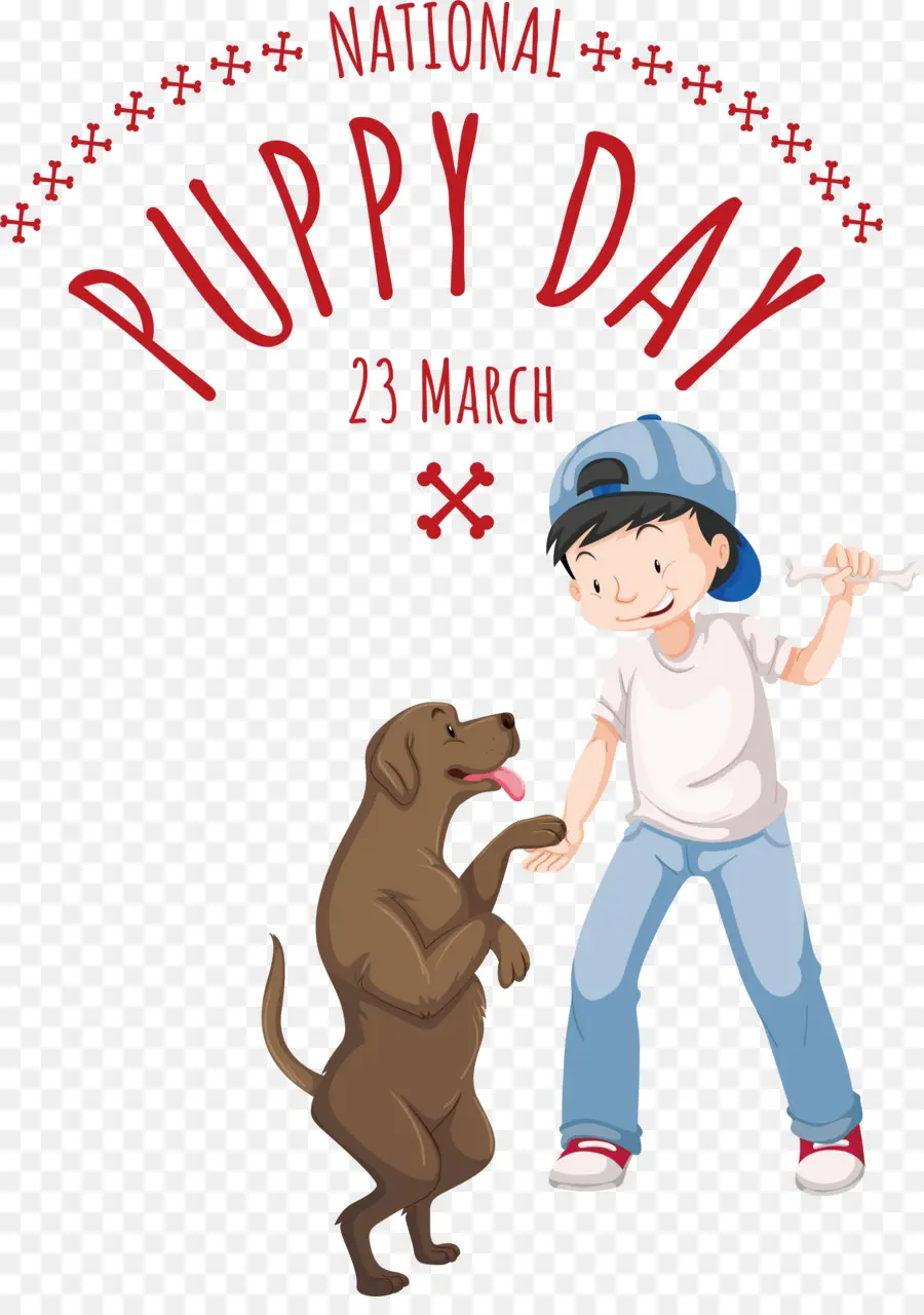 Día Nacional Del Cachorro，Niño Y Perro PNG