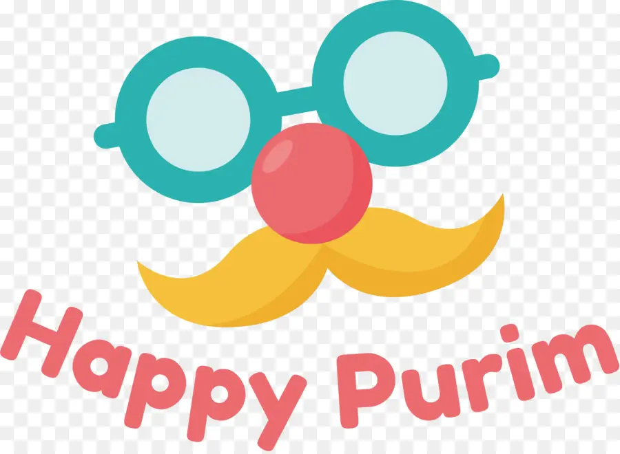 Feliz Día De Purim，Gafas Y Bigote PNG