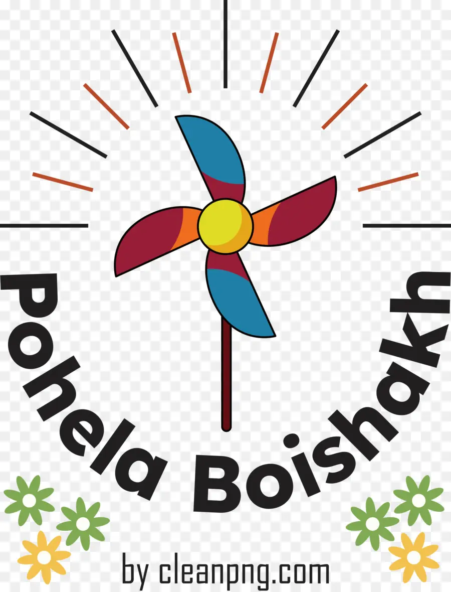 Pohela Boishakh，Molinete Colorido PNG