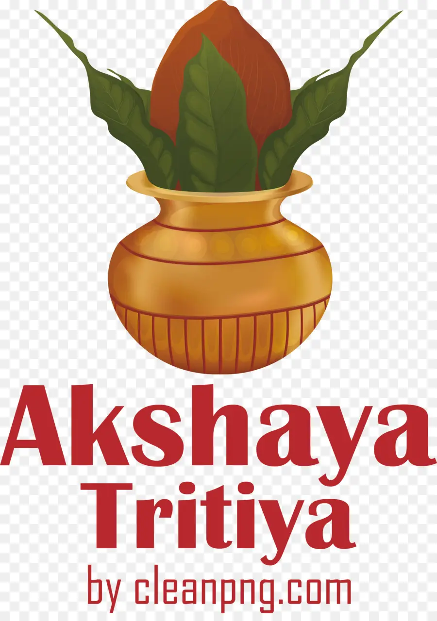 Feliz Akshaya Tritiya，Olla Con Hojas PNG