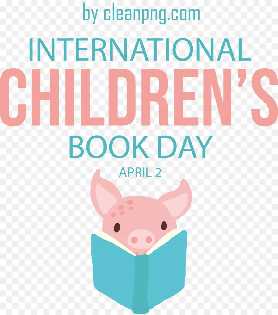 Día Internacional Del Libro Infantil，Cerdo Con Libro PNG