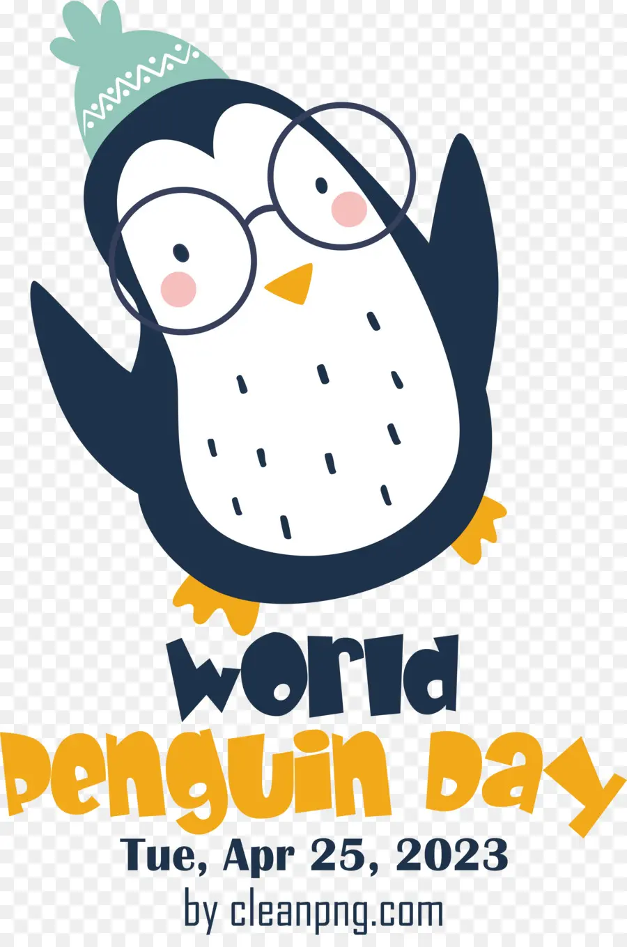 Día Mundial Del Pingüino，Pingüino Con Gafas PNG