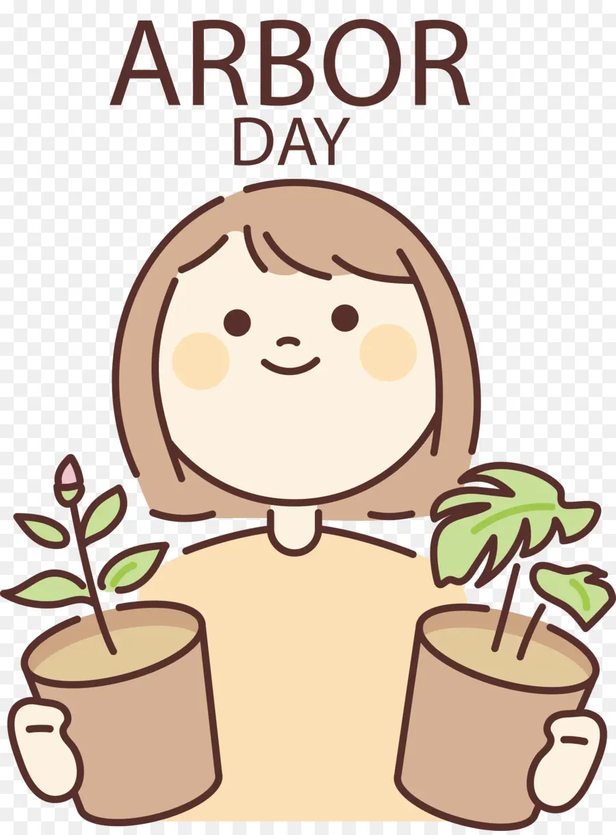 Dia Del Arbol，Niña Con Plantas PNG