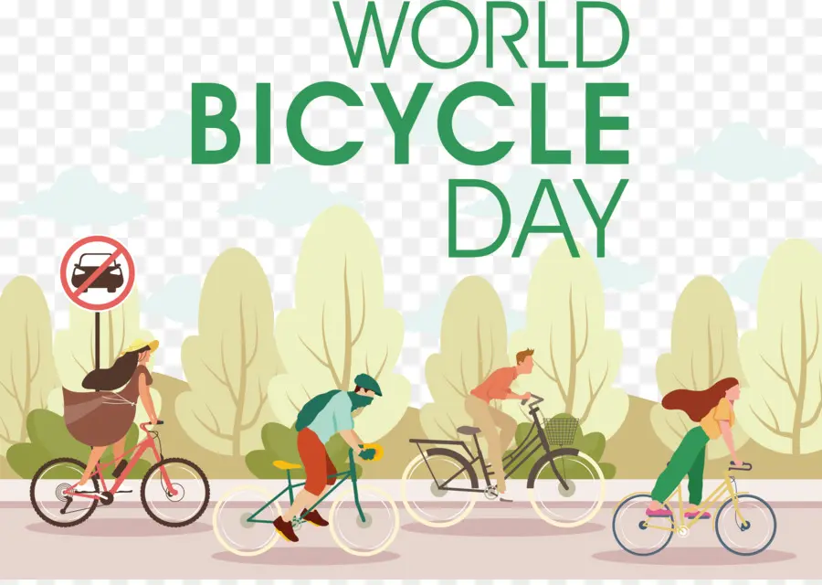 Día Mundial De La Bicicleta，Día Del Mundo De La Bicicleta PNG