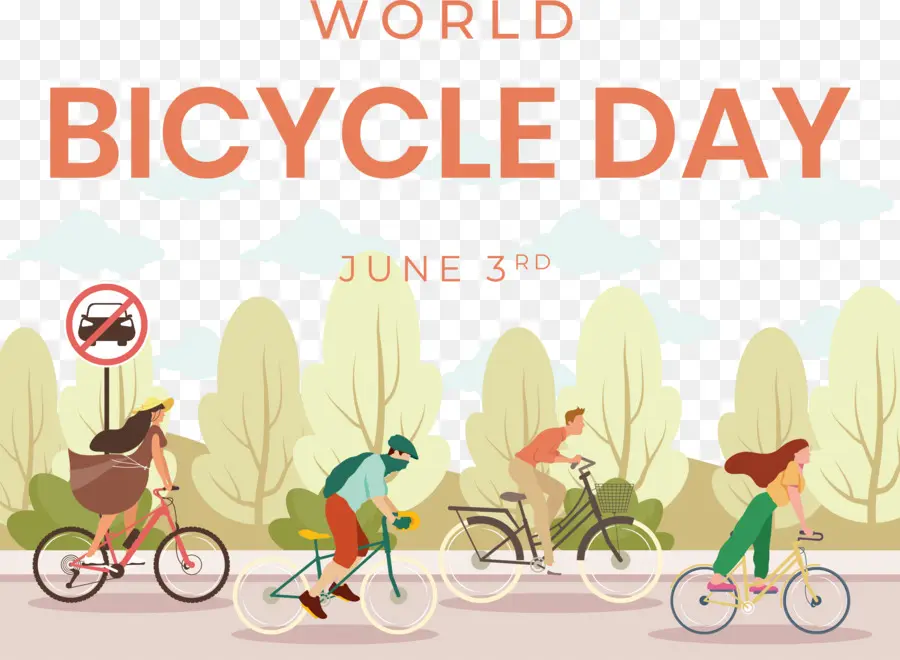 Día Mundial De La Bicicleta，Día Del Mundo De La Bicicleta PNG