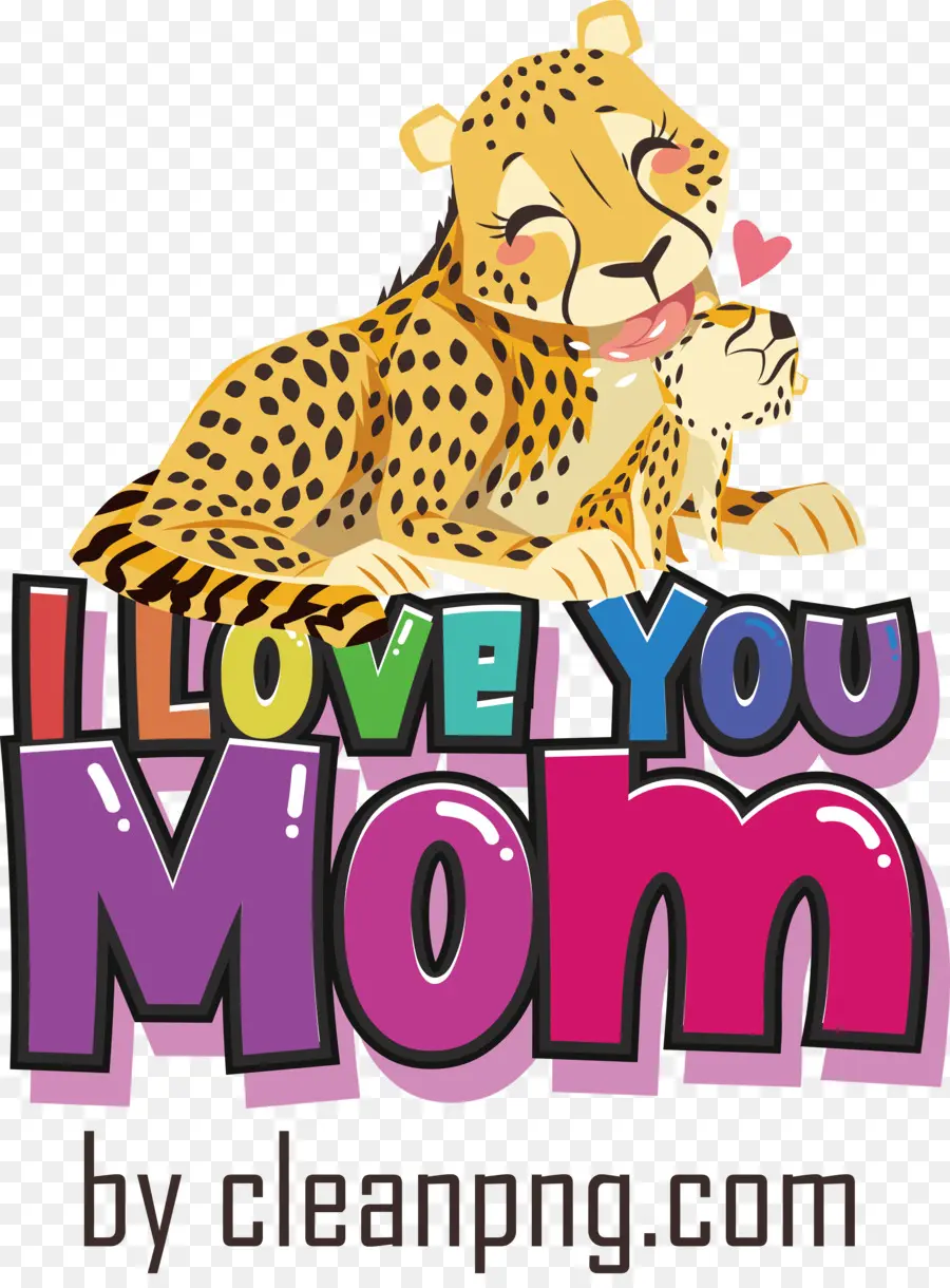 Te Amo Mamá，Guepardo Y Cachorro PNG