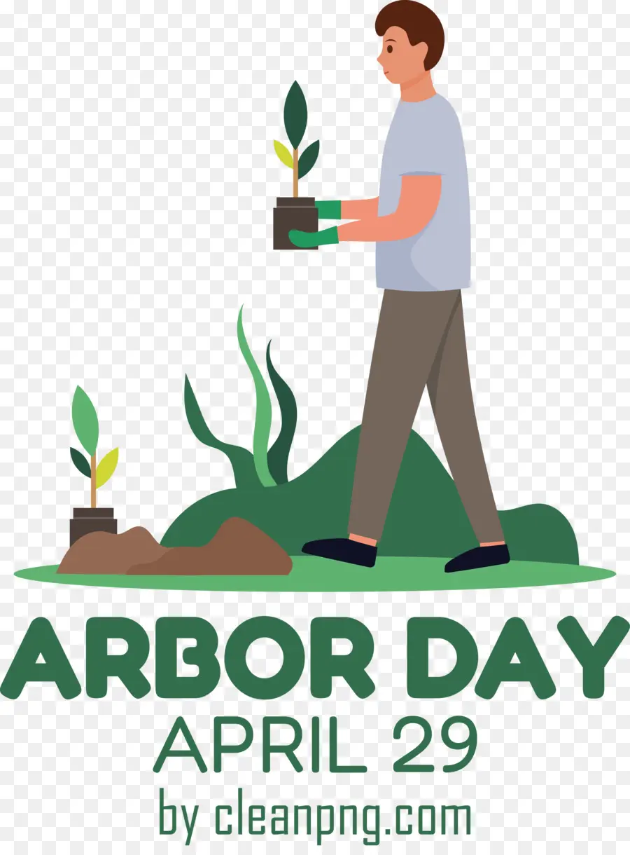 Dia Del Arbol，Hombre Con Planta PNG