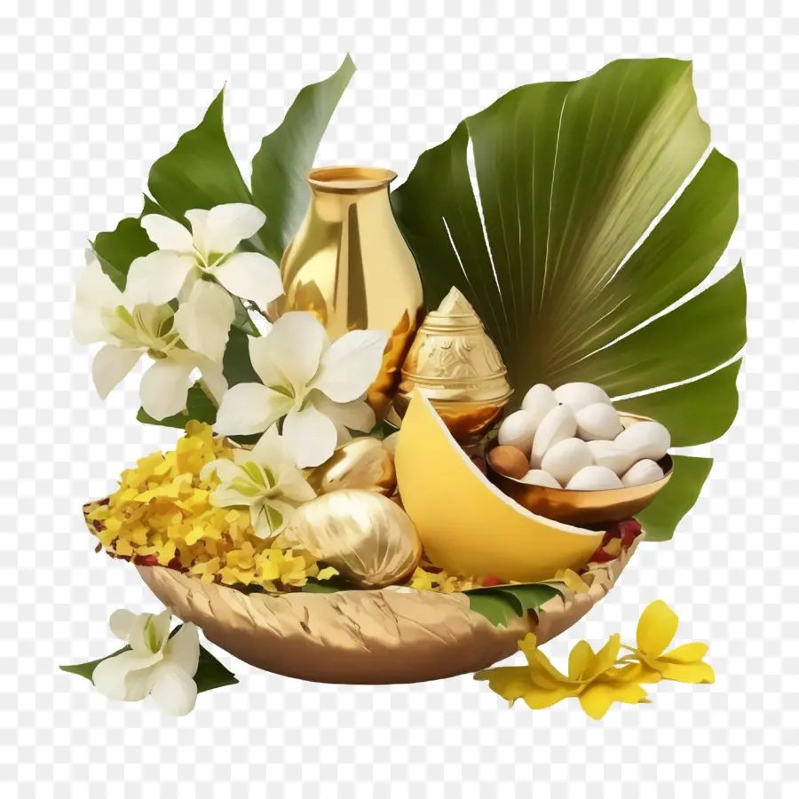 Vishu，Flores Y Comida PNG