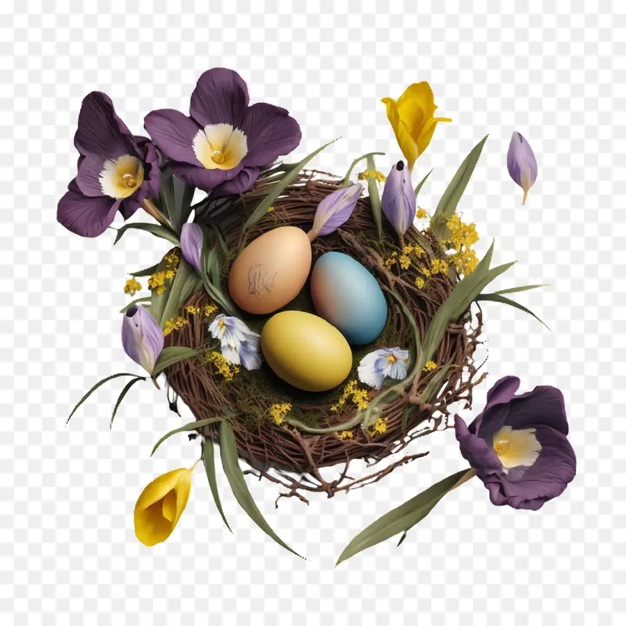 Huevos De Pascua Teñidos，Nido De Pascua PNG