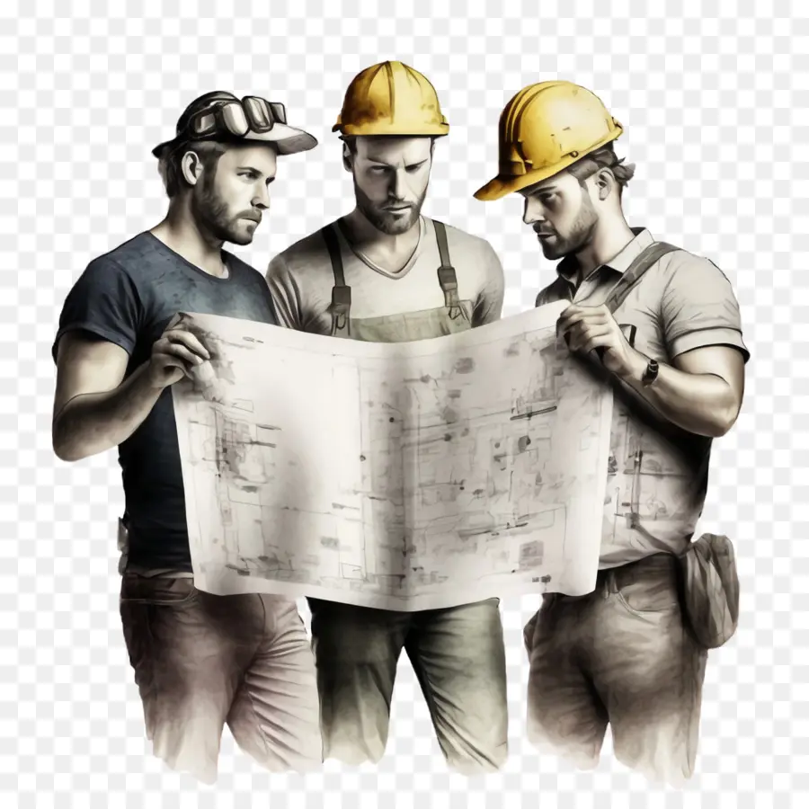 Tres Trabajadores De La Construcción，Mapa De Trabajo PNG