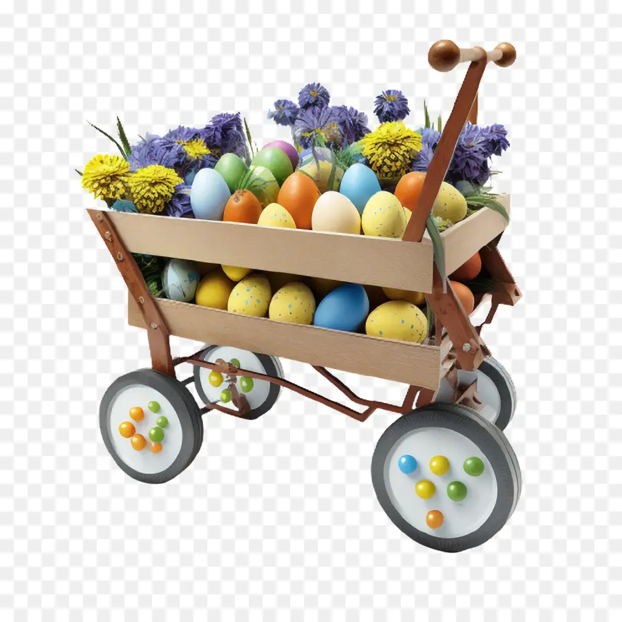 Carrito De Jardín，Los Huevos De Pascua PNG