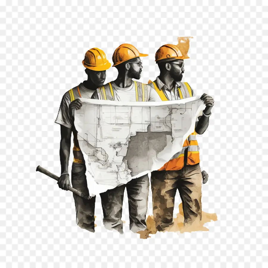 Tres Trabajadores De La Construcción，Mapa De Trabajo PNG