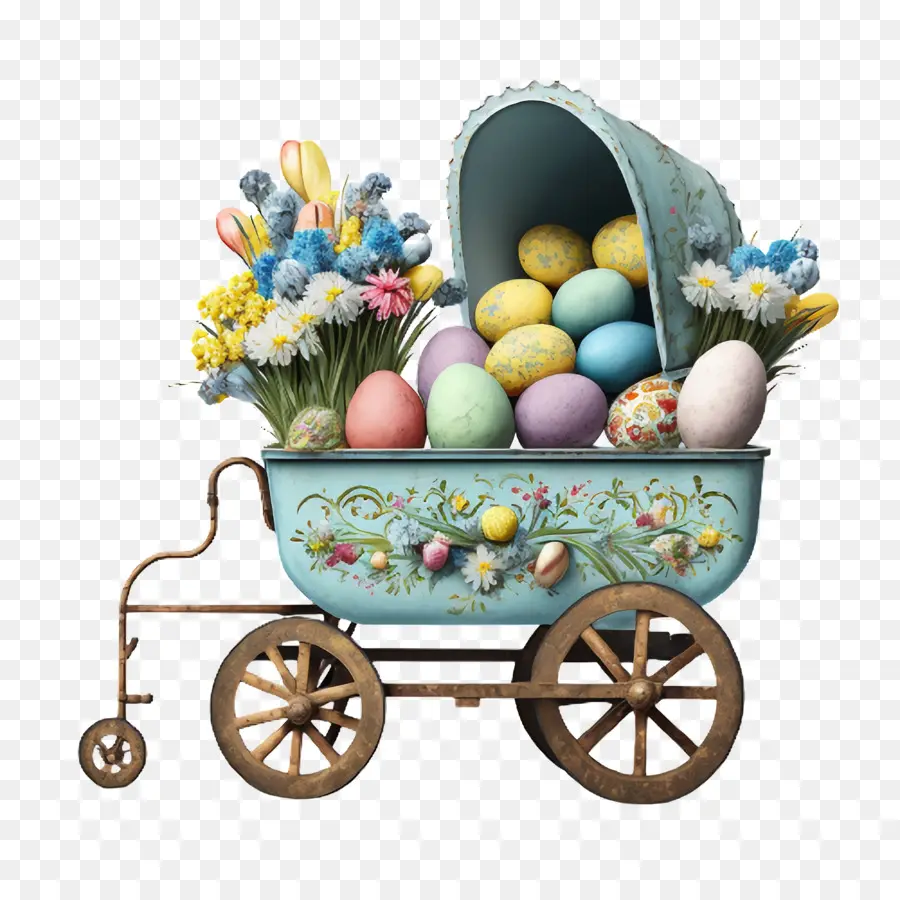 Carro De Jardin，Huevos De Pascua PNG