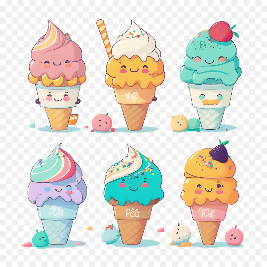 Cono De Helado，Colores De Los 90 PNG