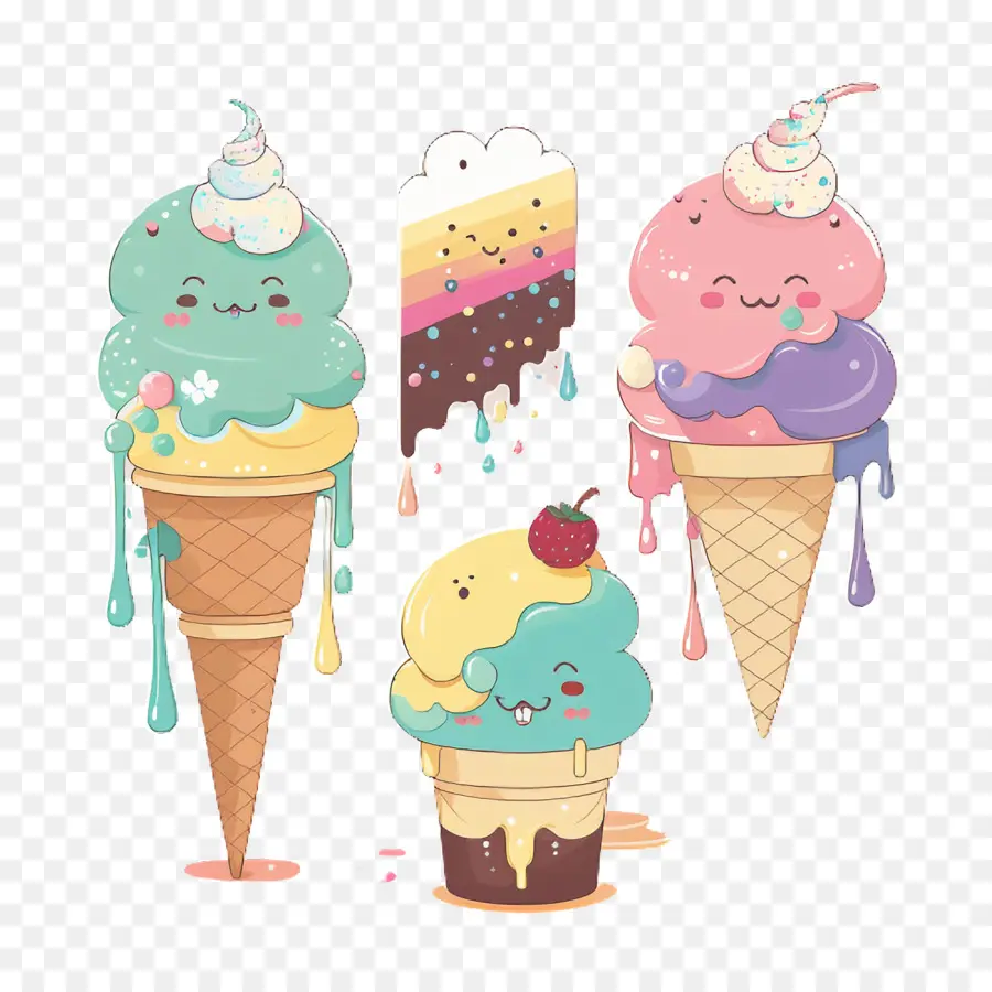 Cono De Helado，Colores De Los 90 PNG