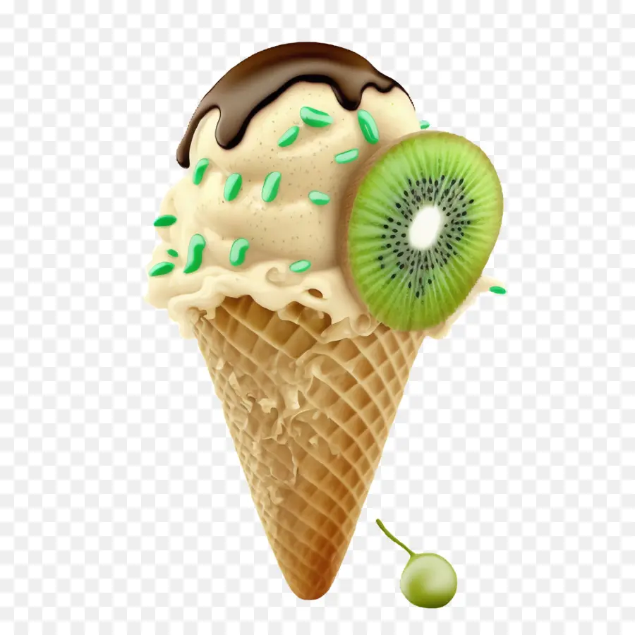 Cono De Helado，Kiwi Suave Cono De Helado PNG