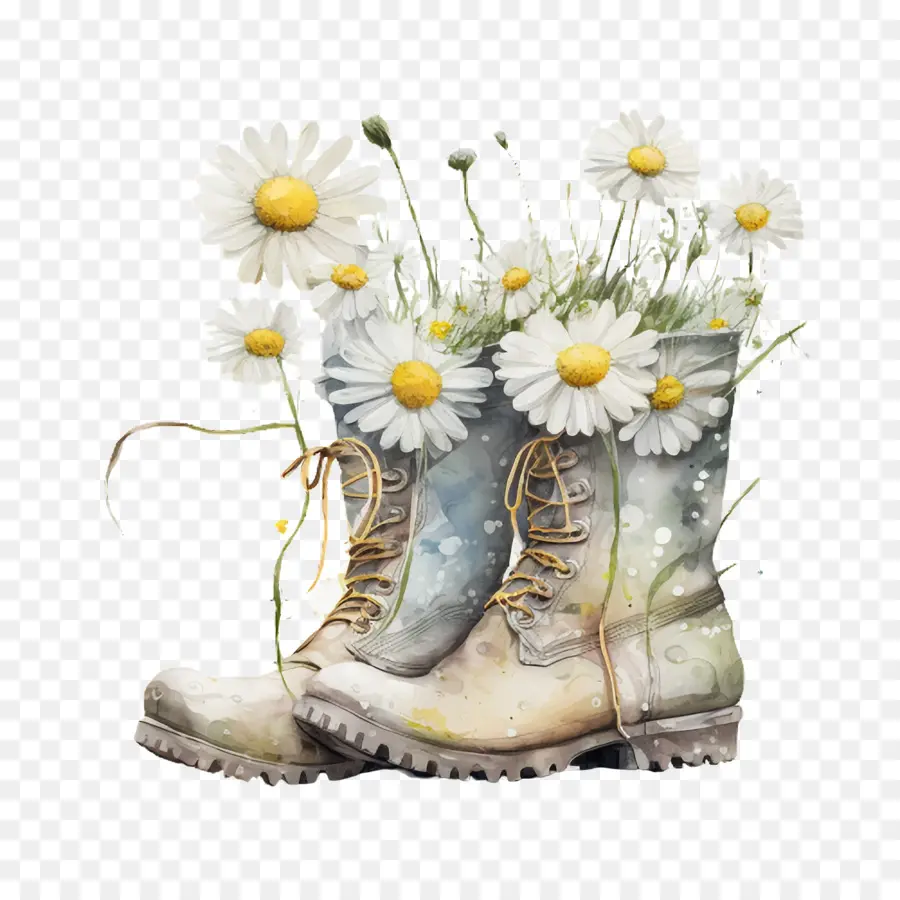 Acuarela Daisy，Daisy En Botas De Goma PNG