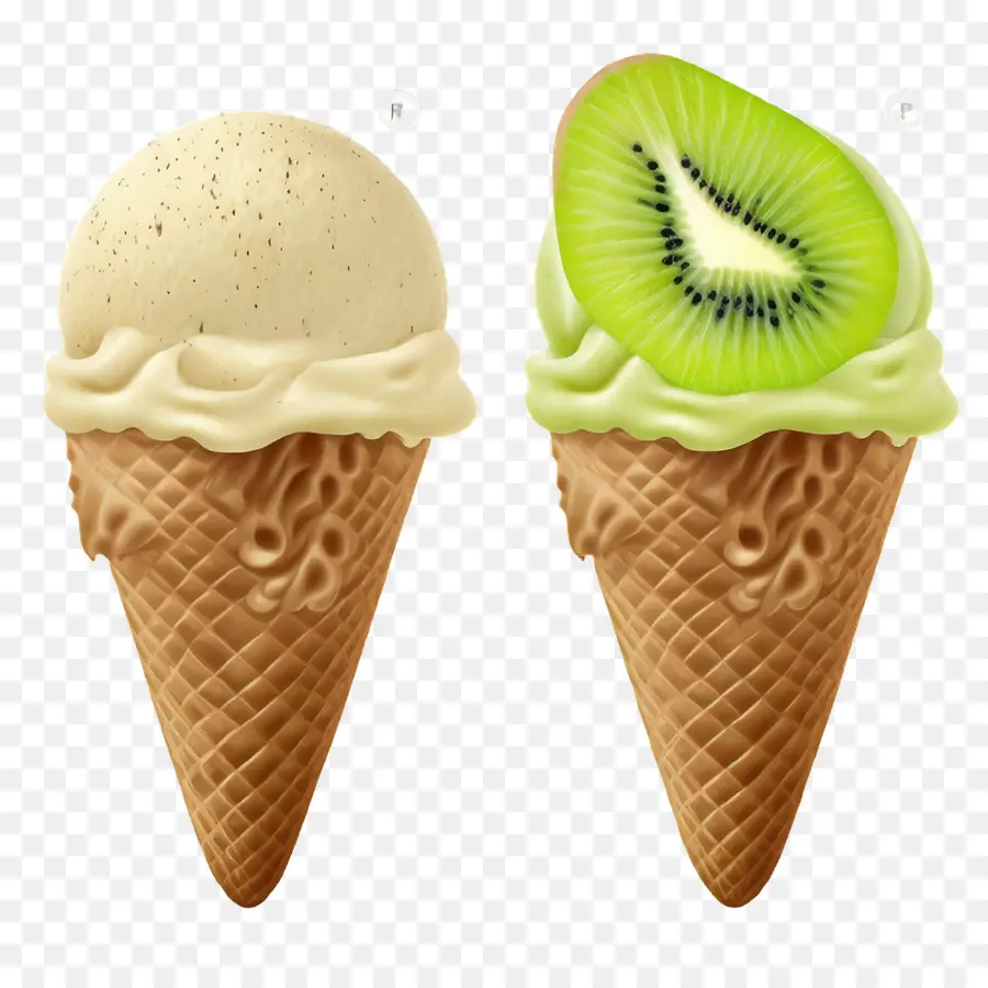 Cono De Helado，Kiwi Suave Cono De Helado PNG