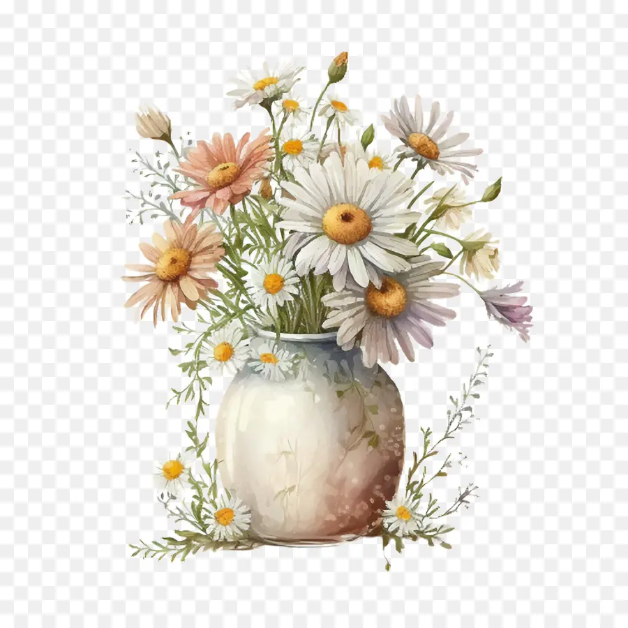 Acuarela Daisy，Daisy Ramo PNG