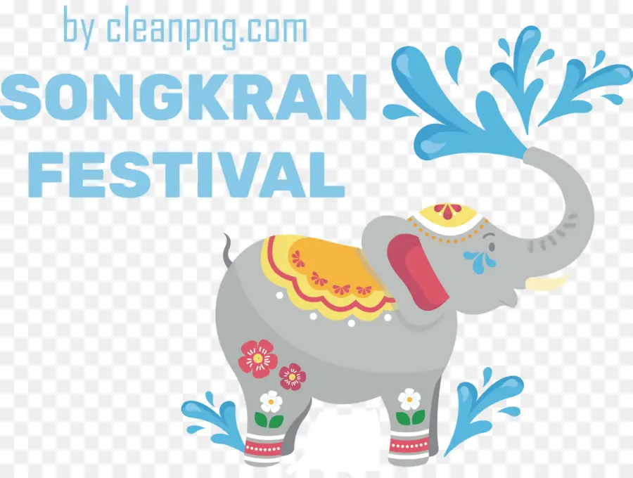 Festival Songkran，Elefante PNG