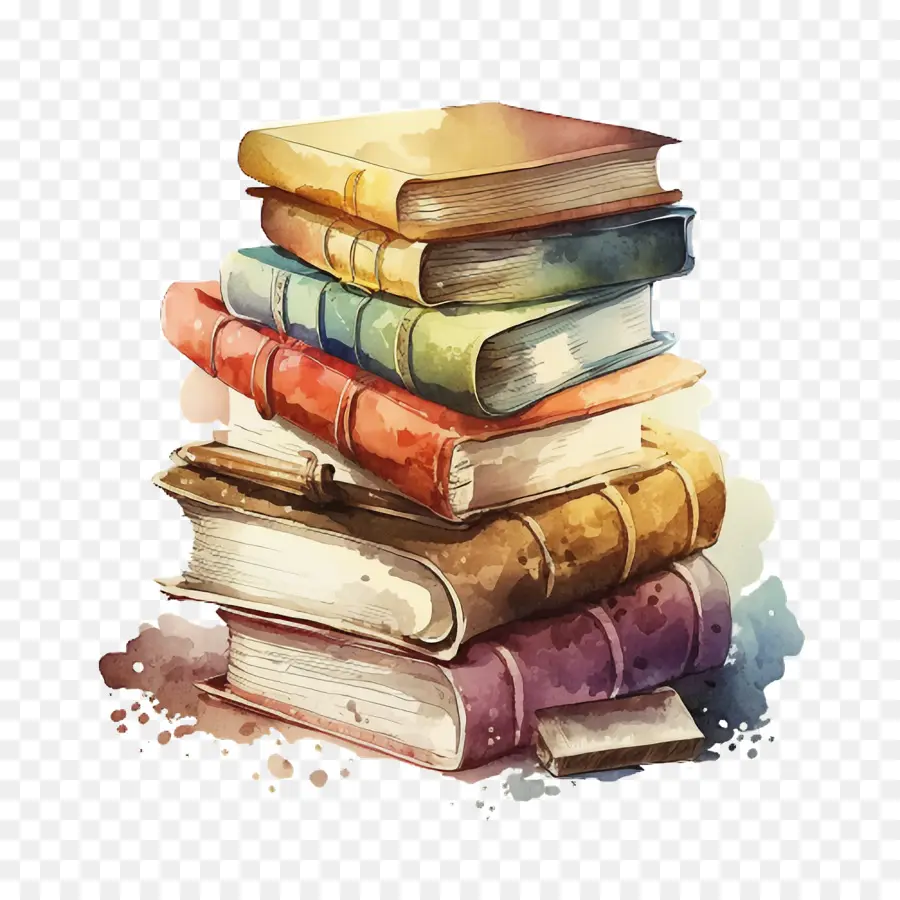 Libros De Acuarela，Libros De Dibujos Animados PNG