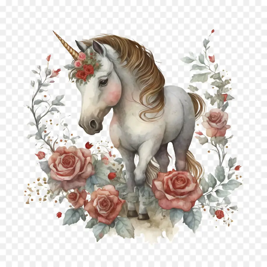 Acuarela Unicornio，Poco Unicornio PNG