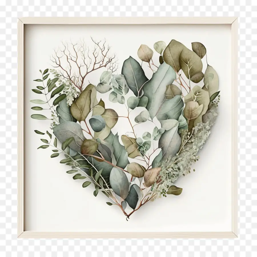 Corazón Eucalyptus，Eucalipto Marco PNG