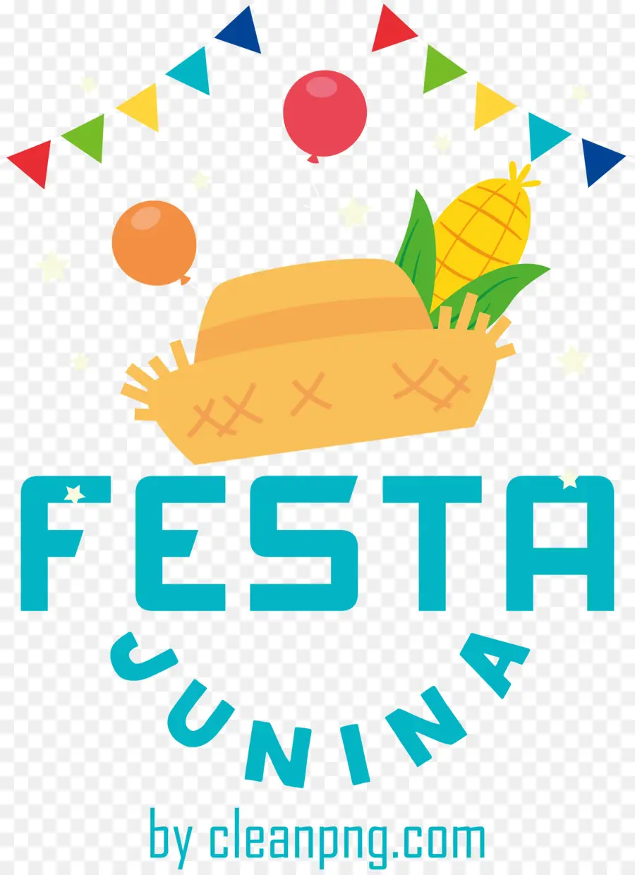 Fiesta Junina，Sombrero De Paja Y Maíz PNG