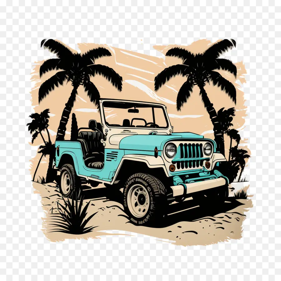 De Dibujos Animados De Jeep，Palma PNG