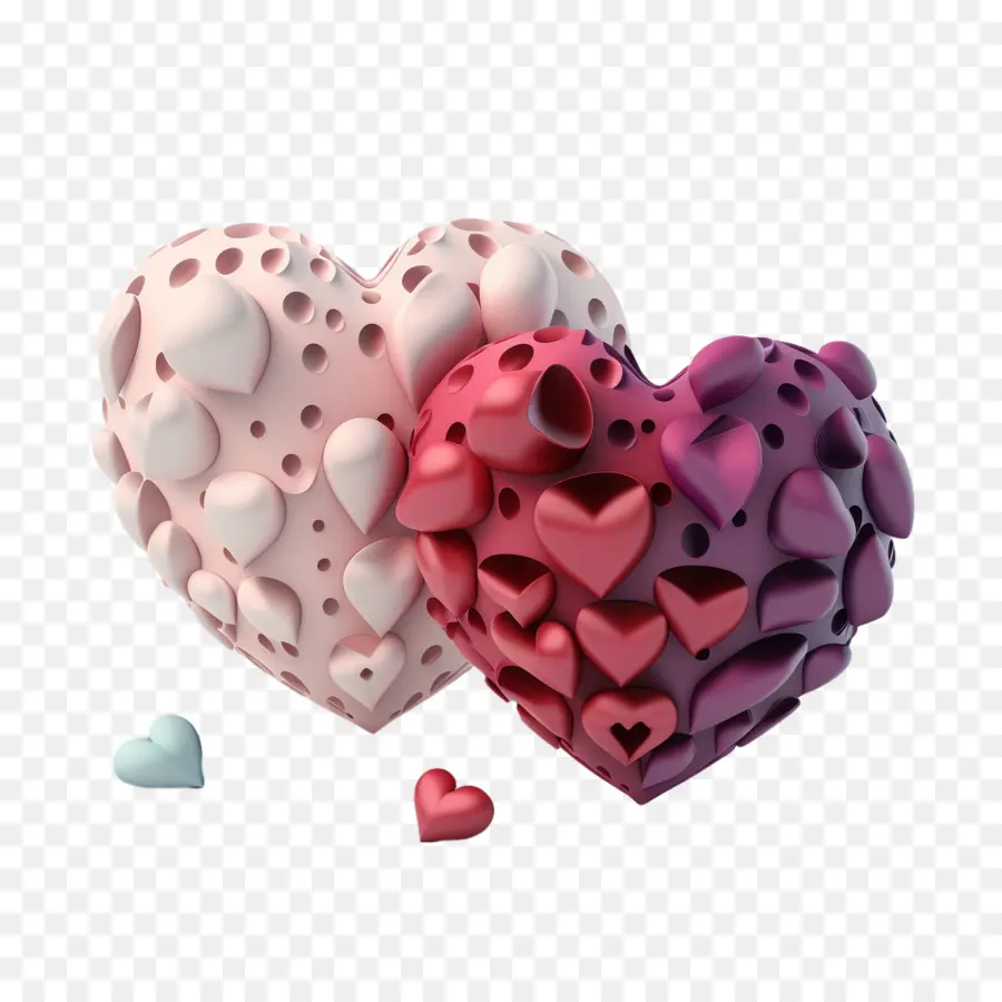 Corazón 3d，Corazón Rosa PNG
