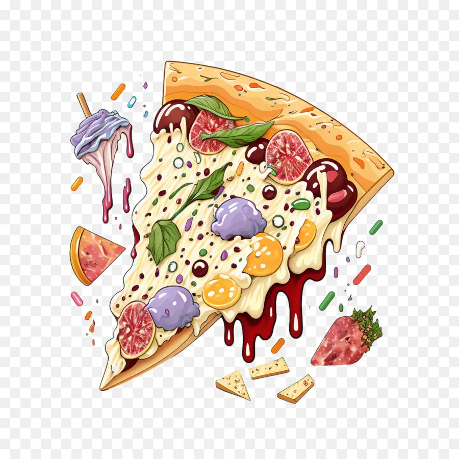 Colores De Los 90，Rebanada De Pizza PNG