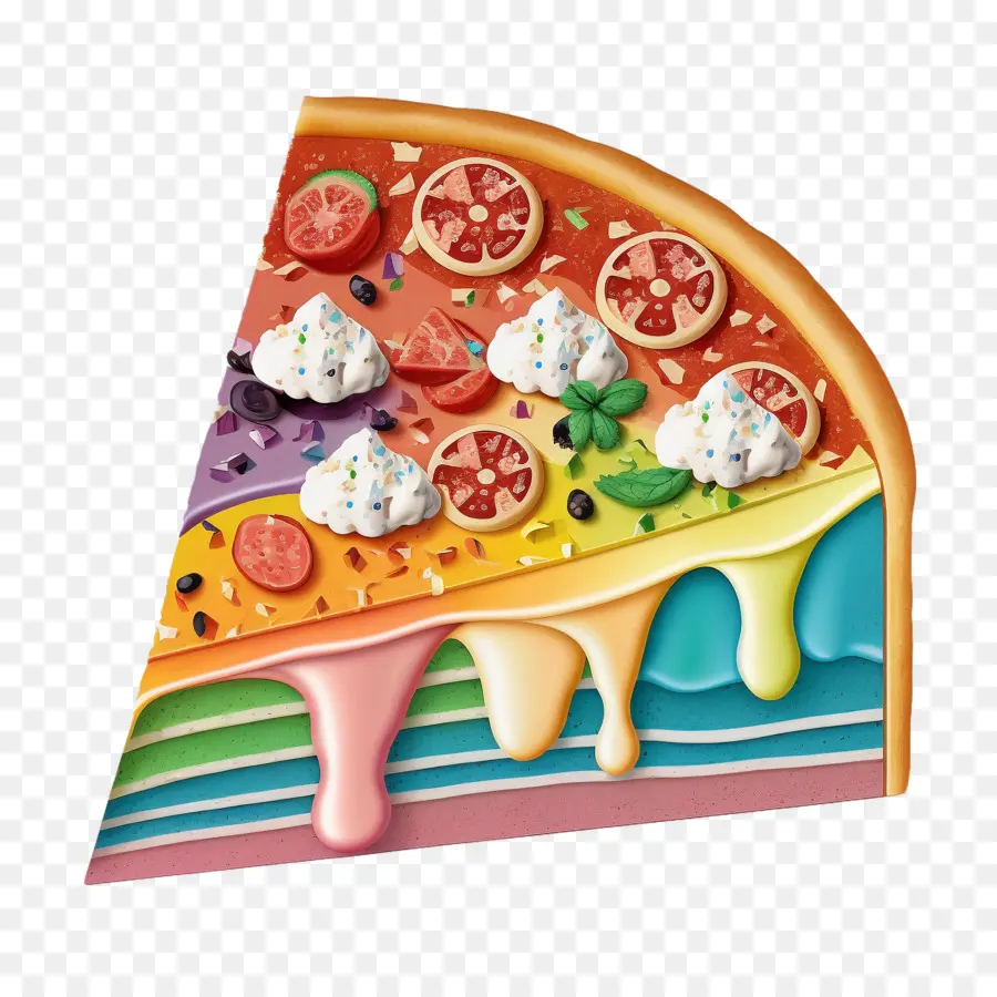 Colores De Los 90，Pizza Arcoiris PNG